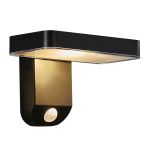 Nordlux Solar Applique Murale Rica Carré Noir 4.5W 450lm - 830 Blanc Chaud | Détecteur de Mouvement et de Lumière