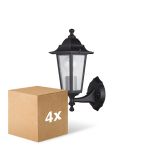 Lot 4x D'Lite Applique Murale Helora Noir | IP44 - Convient pour 1x E27