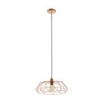 Eglo Suspension Luminaire Carlton 2 Acier Cuivre | IP20 - Convient pour 1x E27 