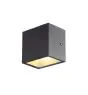 SLV Sitra Cube Applique Murale Aluminium Gris 11W 1270lm - 840 Blanc Froid | Extérieur - IP65