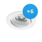 Lot 6x Noxion Encastré Spot Vision MR16 inclinable Blanc | Diamètre 69mm - GU10 Culot