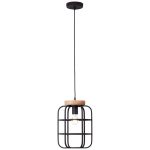 Brilliant Gwen Hanglamp Metaal Hout Zwart | 250mm - Geschikt voor 1x E27