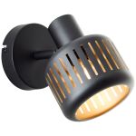 Brilliant Tyas Wandlamp Aluminium Metaal Zwart Goud | Geschikt voor 1x E14