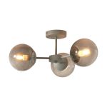 It's about RoMi Plafondlamp Aspen Glas Grijs | Geschikt voor 3x E14 