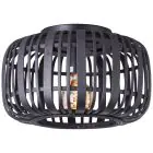 Brilliant Houtrow Plafondlamp Metaal Bamboe Zwart Hout | 320mm - Geschikt voor 1x E27